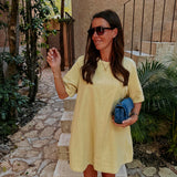 ENSENADA LIGHT YELLOW DENIM DRESS
