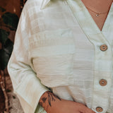 ANDALE MINT STRIPED BLOUSE