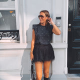 NOVALEE BLACK FLUFFY SHORT
