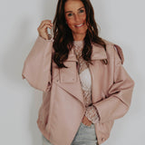 HAILEY LIGHT PINK LEATHER JACKET