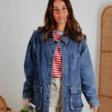 GWEN RED/ECRU STRIPED LONGSLEEVE SHIRT