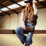 MARIGOLD BROWN SLEEVELESS JACKET