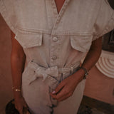 SOLEIL BEIGE DENIM JUMPSUIT