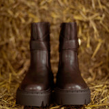 WESTON BROWN LEATHER BELT BOOTS