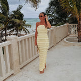 TOLUCA LIGHT YELLOW RUFFLE DRESS