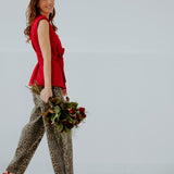 CRUSH CLUB RED SLEEVELESS BLAZER