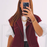 HELGA BORDEAUX SLEEVELESS JACKET