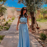 PRE-ORDER LAYALI LIGHT BLUE DENIM TWO-PIECE SET