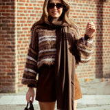 PRESTON BROWN STRIPED SWEATER