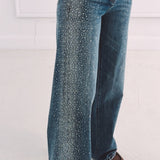 BLUE RHINESTONE BALLOON JEANS 7115-1