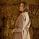 MISTY MORNING LIGHT BROWN DENIM DRESS