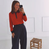KENZIE RED POLO SWEATER