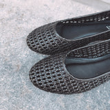 EUGENIA BLACK CROCHET BALLET FLATS