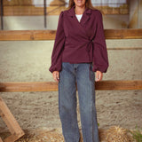 DELLA-RAE BORDEAUX WRAP BLAZER