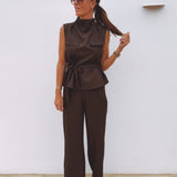MORENA BROWN TWO-PIECE SET
