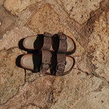 RIMAL BROWN RAFFIA SLIPPERS