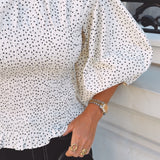 TRUDY ECRU POLKADOTS BLOUSE