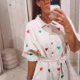 MARIE ECRU HEART PLAYSUIT