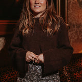 SNOWFALL SHINE BROWN SEQUIN SKIRT