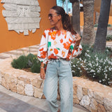 MURCIA WHITE FLOWER BLOUSE