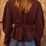 MAVIS BURGUNDY PERFECT FALL BLOUSE