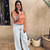 DUNES & DATES TERRACOTTA ONE SHOULDER TOP