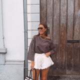 LUCY ECRU DENIM SHORT