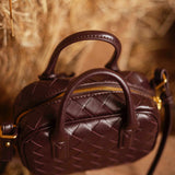 AUSTIN BURGUNDY WOVEN BAG