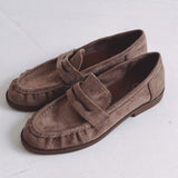 BRIANA TAUPE SUEDE LOAFERS