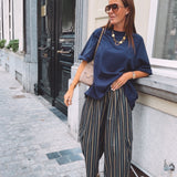 MIRANDA YELLOW/GREEN STRIPED BALLOON PANTS