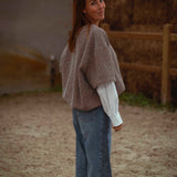PENNIE TAUPE SWEATER BLOUSE