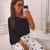 ASTER BLACK ONE SHOULDER TOP