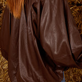FAYLENE BROWN LEATHER ZIP JACKET