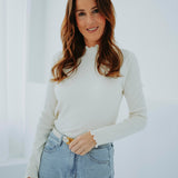 EUPHORIA ECRU RUFFLE LONGSLEEVE TOP