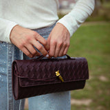 MILEY BURGUNDY WOVEN POCHETTE