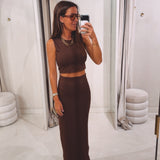 LEEN BROWN TWO-PIECE SET