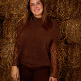 PRE-ORDER KEIRA BROWN LACE PULL