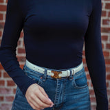 STAY FALLIN' DARK BLUE LONGSLEEVE TURTLENECK SHIRT