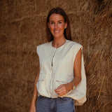 WILLOW BEIGE SLEEVELESS JACKET