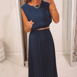 LAYALI DARK BLUE TWO-PIECE SET