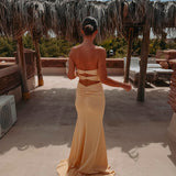NUMIDIA SOFT YELLOW BUSTIER DRESS