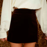 RENNAH BROWN RIBBED SKIRT