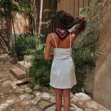 DAMARIS WHITE SATIN DRESS