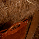 MAYFLOWER CAMEL SUEDE STUDS BAG