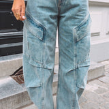 BLUE CARGO BALLOON JEANS 3681