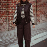 ABERDEEN BROWN STRIPED ROLLNECK SWEATER