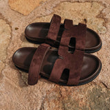 SHAMS BROWN SUEDE SLIPPERS
