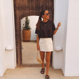 CALETA ECRU BELT SKORT