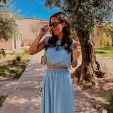 PRE-ORDER LAYALI LIGHT BLUE DENIM TWO-PIECE SET