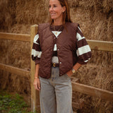 ELVINA BROWN SLEEVELESS JACKET